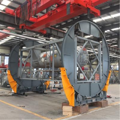 China Large Automatic Turning Rolls ISO Tank Rotator 20ft 40ft Swap ISO Tank Container Rotation Machine for sale
