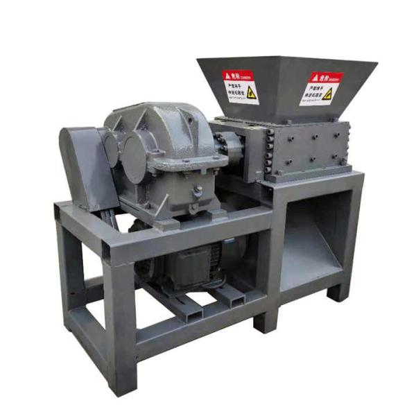 Quality Low Noise Double Shaft Shredder Machine With Big Feeding Hopper / Sharp Edge Alloy Blades for sale