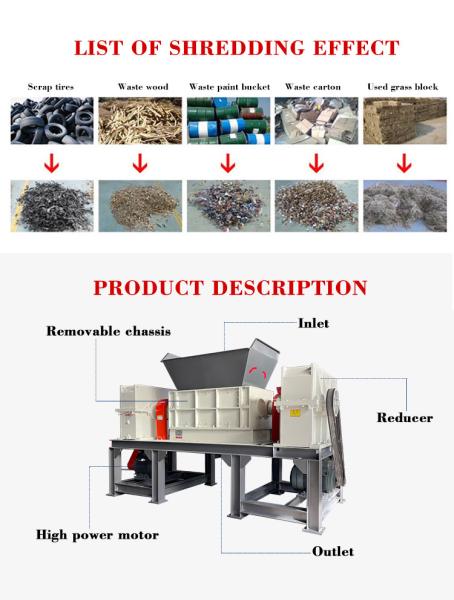 Quality Large Fast Speed Industrial Rubber Shredder Wood Rubber Waste Plastic Crusher for sale