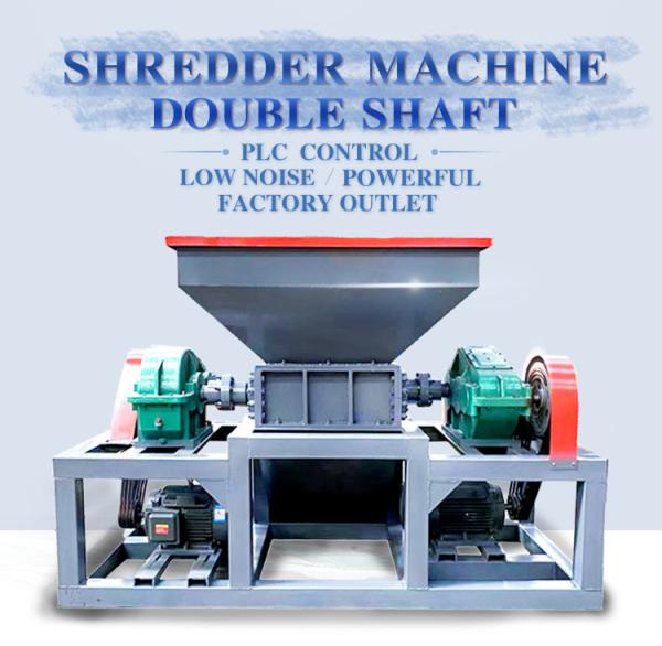 Quality Industrial Copper Wire Crusher Electric Aluminum Can Twin Shaft Shredder for sale