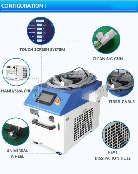 Quality 1000W 1500W 2000W 3000W Fiber Laser Cleaner Rust Removal With PLC Control System for sale
