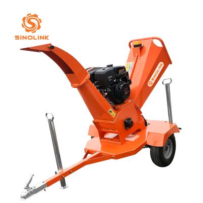 China 420cc Forest Wood Chipper On Trailer Petrol Engine 15hp 8-9cbm H for sale