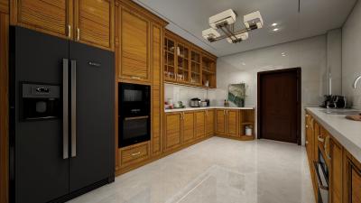 China Traditional Solid Wood Kitchen Unit Customized Whole Kitchen Design for sale