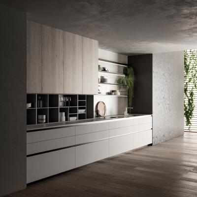 China Luxury Lacquer Kitchen Cabinet Modern White Kitchen Cabinets Customized for sale