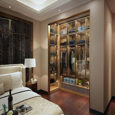 China Metal modular custom stainless steel wooden designs modern bedroom closet wardrobe for sale