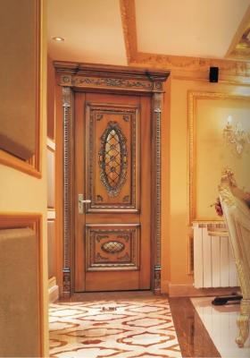 China Customized Single Open Door Retro Style Interior Solid Wood Door ISO9001 Approved for sale