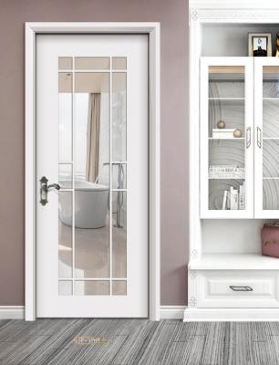China Single Open Customized Interior Door Euclidean Inside White Glass Door for sale