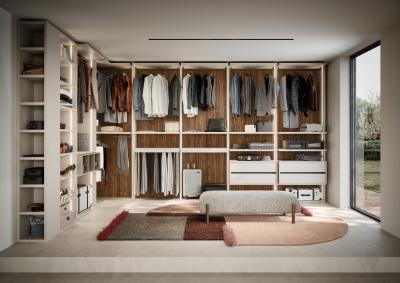 China Walk In Customized Wardrobe Closet Modern Fitted Open Closet Without Door Penals for sale