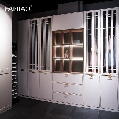 中国 ベッドルーム クリーム オーダーメイド クローゼット ロマンチックなフランススタイル 鏡を引いて 販売のため