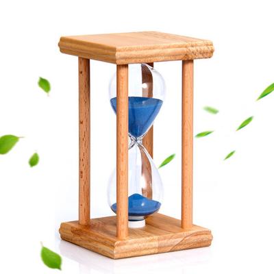 China 15 25 90 sekunden glas de madera del sanduhr de China que el reloj de la arena del sanduhr para el hogar adorna en venta