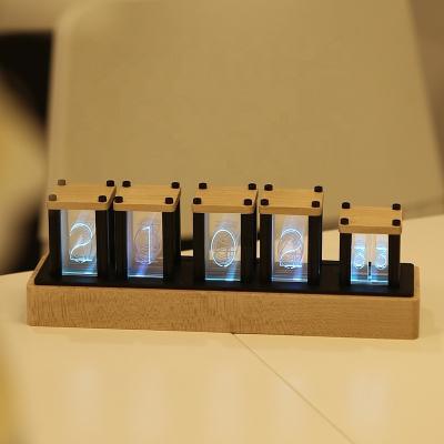 China RGB Electronic Glow LED Tube Light Clock Square Shape for sale