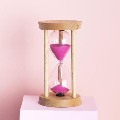 China Classical Wooden Hourglass Sand Clock For Desktop / Bedroom for sale