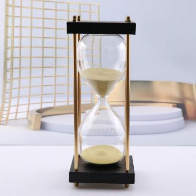 China Four Pillar Wooden Hourglass Egg Timer 15 Minute 25 Minute Color Customized for sale