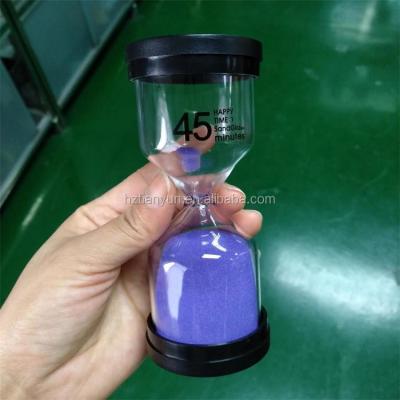 China Temporizador de vidro do ovo da hora preta da tampa 1 minuto - 24 horas lixam a ampulheta do pulso de disparo à venda