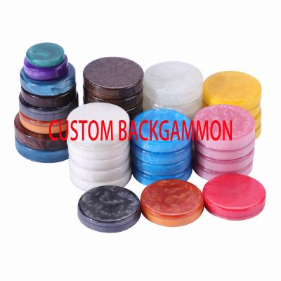 China 2 Inch 50mm 2 In 1 Colorful Backgammon Set , Marble Backgammon Checkers Set for sale