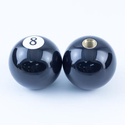 Chine Taille de bouton de levier de vitesse de boule du noir 8 de pommeau de levier de vitesse de résine acrylique adaptée aux besoins du client à vendre