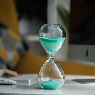 China Sand Glass Timer Hourglass Blown Time Sand Clock For House Decoration for sale