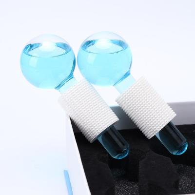 China Home Facial Cooling Ice Globes Roller , Eye Cooling Globes With Foam Handle for sale