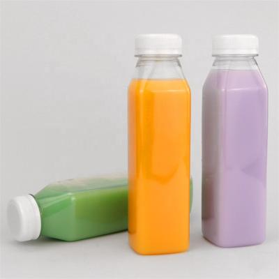 China Customized Plastic Beverage Bottles PET Material 350ml Portable Juice Bottle for sale