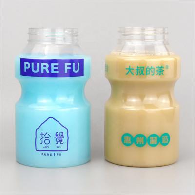 China PET Square Juice Bottles Plastic 500ml Screen Printing With Lid for sale