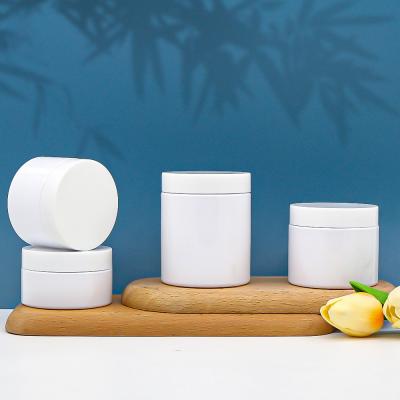 China Jars Fancy Wide Mouth Airtight Packaging Cosmetic Mell Proof Candy Plastic PET Guangdong White Eco Friendly Cosmetic Jars EMO XH for sale
