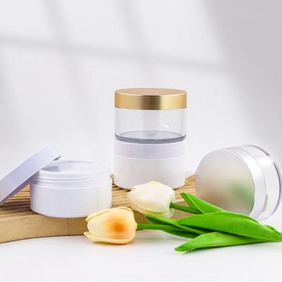 China Luxury Plastic Cream Jars Cream Cosmetic 100 Ml Plastic Jars With Lids for sale