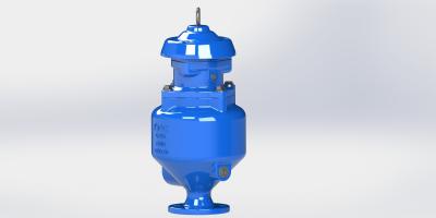 China Triple Function Blue Sewage Air Release Valve For Sewage Water System for sale