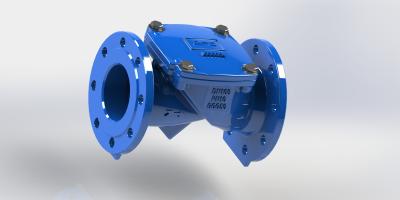 China Epoxy coated 40 Degree Incline Angle check Valve With Nylon Reinforcement Disc for sale