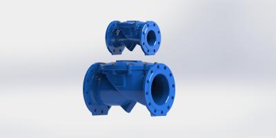 China EN12233 Ductile Iron Double Flange Check Valve With Rubber Coated Disc for sale