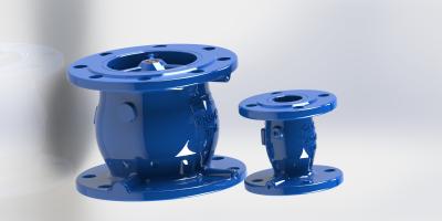 China Blue FBE Coated Ductile Iron Check Valve Low Head Loss for sale