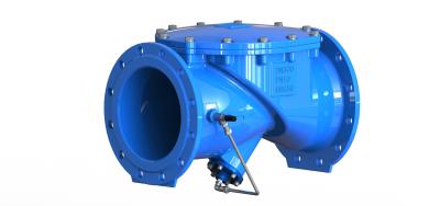 China Válvula de verificação hidráulica azul nenhum projeto da obstrução com o disco revestido de borracha do dispositivo hidráulico do coxim à venda