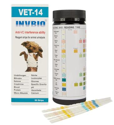 China Brand INVBIO Fast Delivery VET Pet Urine Test Strips 14 Parameters Super Market for sale