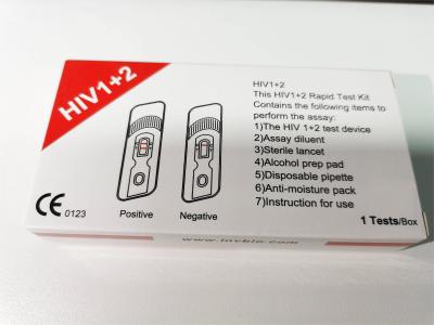 China Quickly Hiv Rapid Test Kits Self Checking Aids Hiv 1/2 In Blood for sale