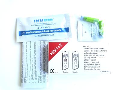 China Medical Reagent 25pcs/Box Hiv Rapid Home Test Kit In Whole Blood for sale