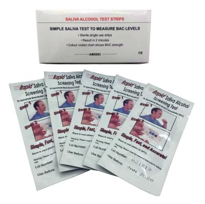 China High Accuracy Prime Screen Saliva Alcohol Test Strip At Home In 2 Minutes - 25 Tests for sale