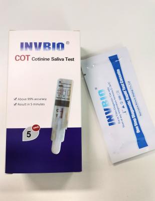 China 1 Panel Drug Abuse Test Kit Nicotine / Cotinine / Tobacco Saliva Dip Card for sale