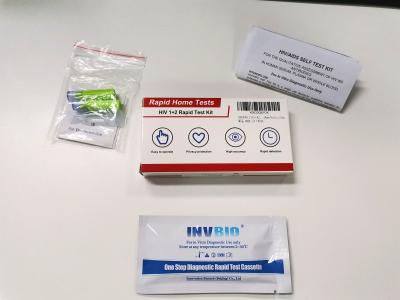 China Hiv 1/2 Rapid Blood Test Kit Highly Accurate Private Ce Approved for sale