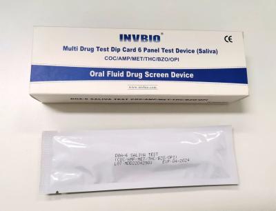 China Drogas del equipo flúido oral de la prueba de droga de la saliva de los 6 paneles de la prueba de la esponja de la boca del abuso en venta