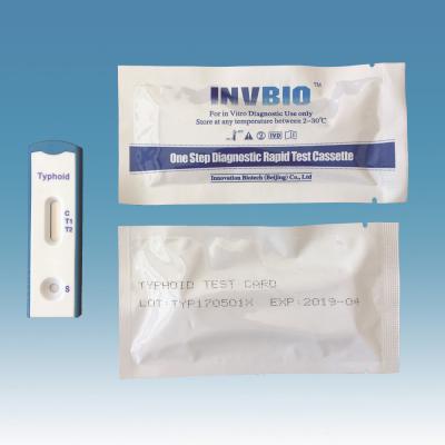 China Medical IVD rapid diagnostic test kits Typhoid Ab whole blood/serum Test card rtk home test kit for sale