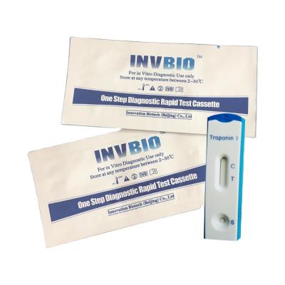 China One Step 5pcs/Box Troponin I Rapid Test Kit Medical Diagnostic With CE Approved for sale