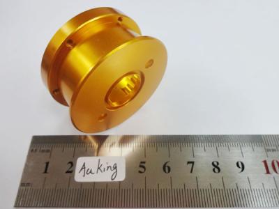 China Gold Anodized brass turning parts ,  High Speed CNC Machining parts For Fishining Reel for sale