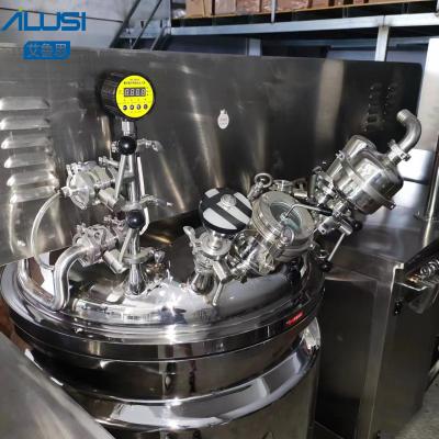 China SUS316 Hydraulic Lifting Lotion Mixer Ointment Homogenous Vacuum Emulsifier Machine for sale