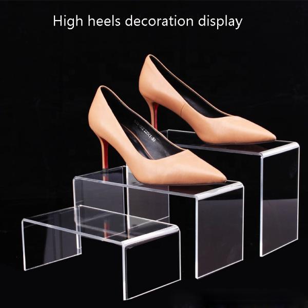Quality Acrylic Shoe Riser Stand Plexiglass Shoe Display For Storage Show Decorative for sale