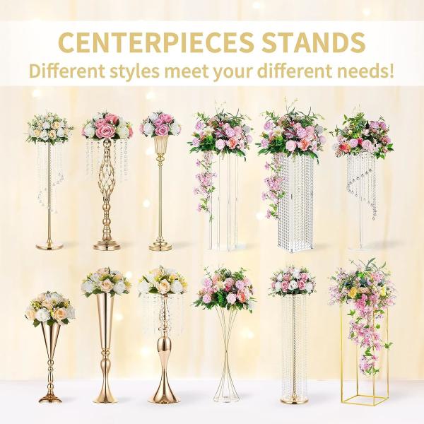 Quality Clear Floor Flower Acrylic Vase Stand Wedding Center Decoration 3 Pieces for sale