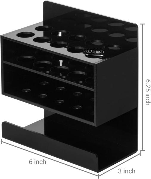 Quality Black Acrylic Brochure Holders Wall Mounted Dry Wipe Whiteboard 10 Marker Slots for sale