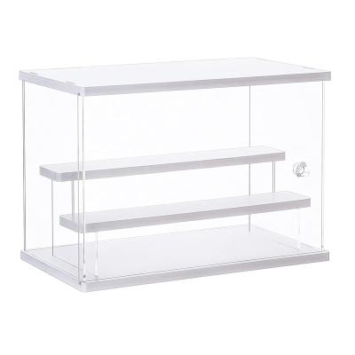 China 3-Layer Transparent Acrylic Box Display Case Holder Cube With Door Collection Mini Action Character for sale