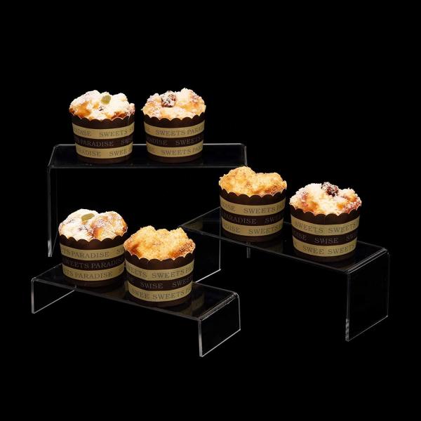 Quality Faux Glass Clear Acrylic Cube Risers For Dessert Cupcake Candy Treat Action for sale