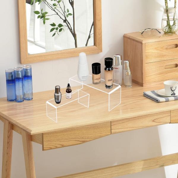 Quality Small Large Desk Riser Acrylic Clear Display Stand Clear Shelf Risers for sale