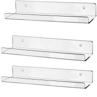 Quality Clear Acrylic Display Shelf Stand J Shelf For Slat Walls Front Lip Popular for sale
