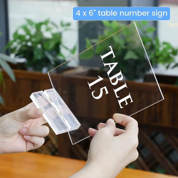 Quality Acrylic Base Stand Block Display Place Card Slot Table Number Card Holder for sale